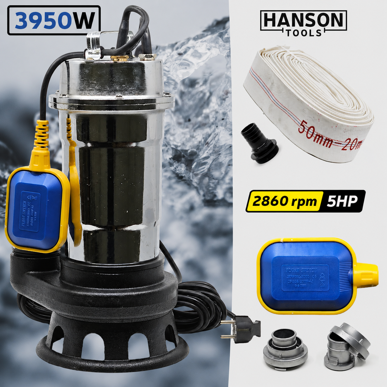 HANSON POTOPNA PUMPA ZA PRLJAVU VODU 3950W