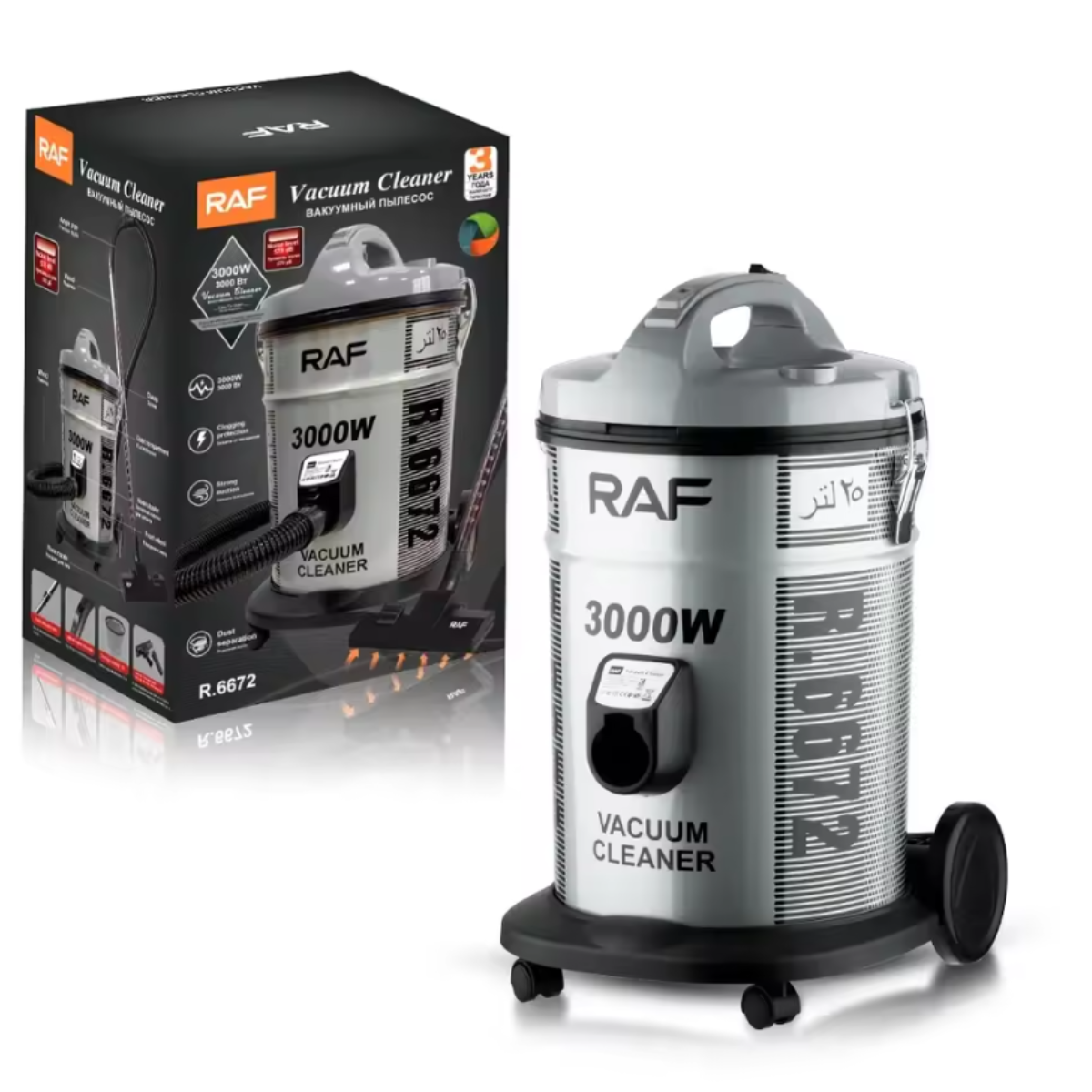 Industrijski suvo-mokri usisivač RAF 3000w
